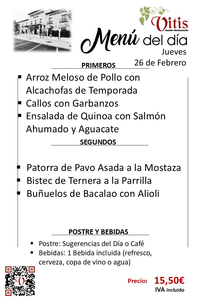 menu diario restaurante asador