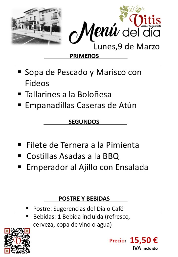 menu diario restaurante asador
